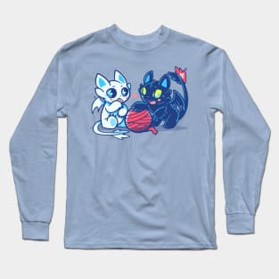 Light and Night Dragon Cats Long Sleeve T-Shirt